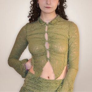 Finesse Olive Lace Blouse
